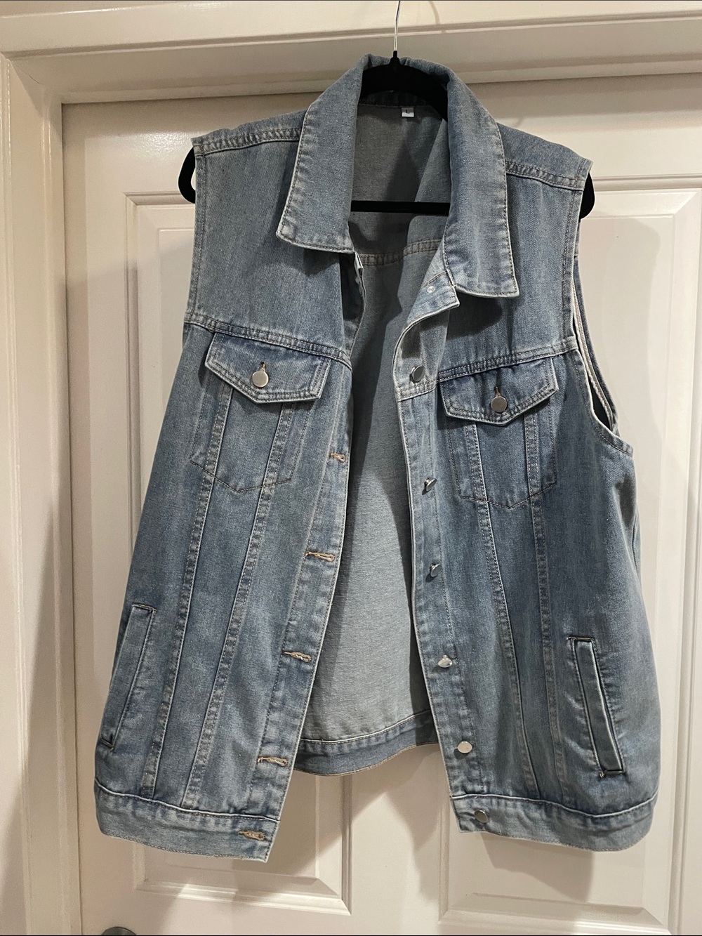 Oversized Light Wash Denim Vest